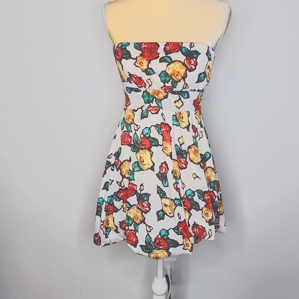 Size XS American strapless floral print dress.   C23
